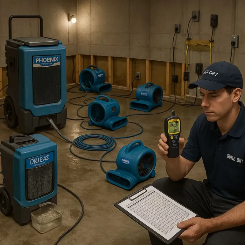 Structural Drying and Dehumidification process in Grand Island, NY